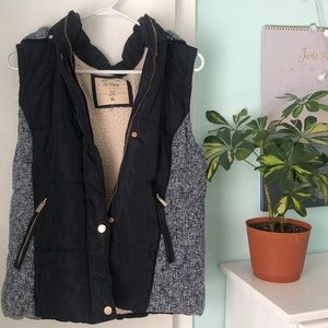 Navy Puff Vest with Hood